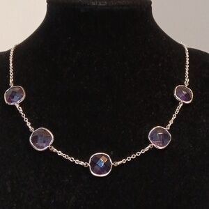 NRT Elegant Silver and Purple Necklace